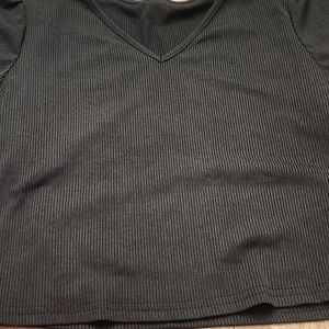 Plus Size Black Crop Top